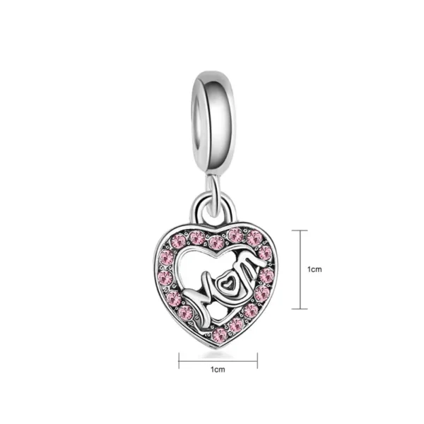 Charm Plata Corazón Rosa De Mamá Pandora Gnoce Factory