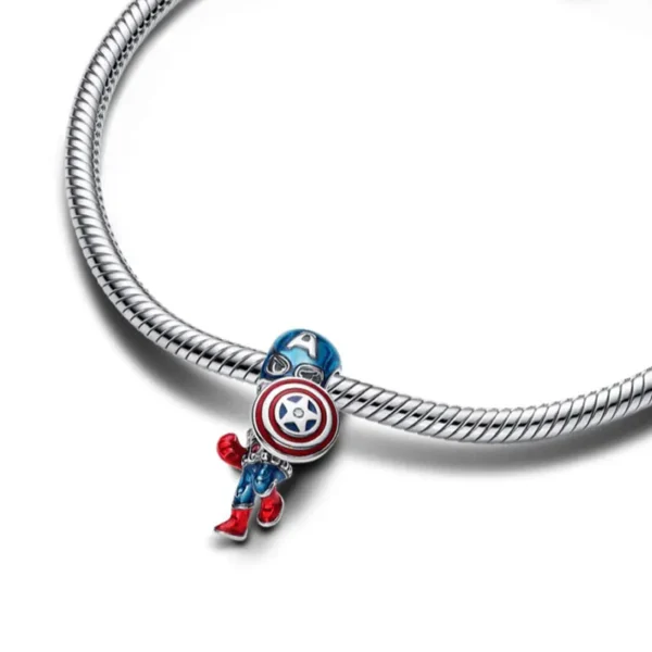 Charm Plata Capitán América Vengadores Avengers Marvel Pandora Gnoce Factory