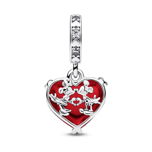 Charm Plata Corazón Minnie y Mickey Mouse Disney Pandora Gnoce Factory