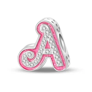 Charm Plata Letra A Rosa Barbie Pandora Gnoce Factory