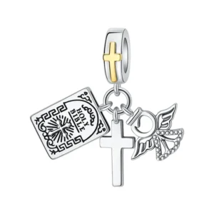 Charm Plata Cruz Biblia Paloma Pandora Gnoce Factory